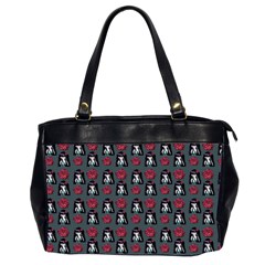 Girl Flower Pattern Grey Oversize Office Handbag (2 Sides)