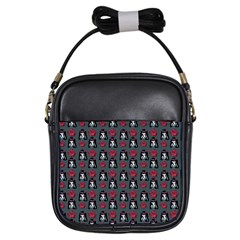 Girl Flower Pattern Grey Girls Sling Bag