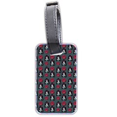 Girl Flower Pattern Grey Luggage Tag (two Sides) by snowwhitegirl