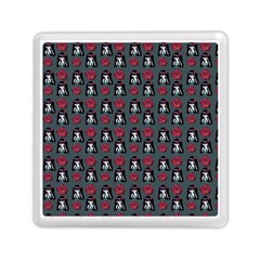 Girl Flower Pattern Grey Memory Card Reader (Square)