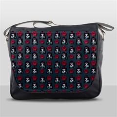 Girl Flower Pattern Grey Messenger Bag