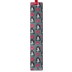 Girl Flower Pattern Grey Large Book Marks