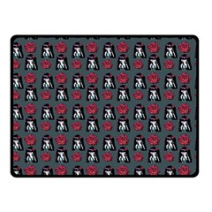 Girl Flower Pattern Grey Double Sided Fleece Blanket (Small) 