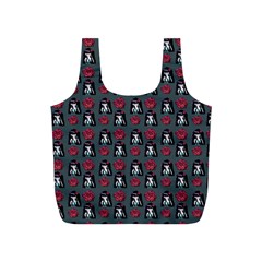 Girl Flower Pattern Grey Full Print Recycle Bag (S)