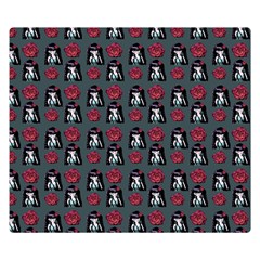 Girl Flower Pattern Grey Double Sided Flano Blanket (Small) 