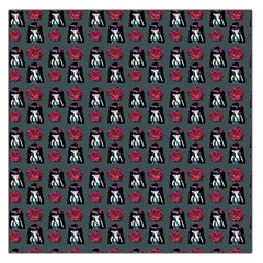 Girl Flower Pattern Grey Large Satin Scarf (Square)