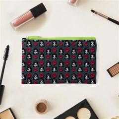 Girl Flower Pattern Grey Cosmetic Bag (XS)