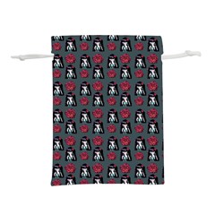 Girl Flower Pattern Grey Lightweight Drawstring Pouch (M)