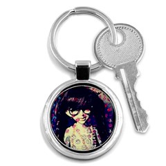 Retro Girl Key Chain (round) by snowwhitegirl