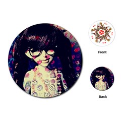 Retro Girl Playing Cards Single Design (round) by snowwhitegirl