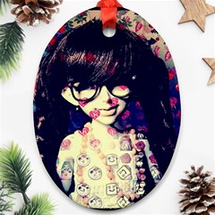 Retro Girl Oval Ornament (two Sides) by snowwhitegirl