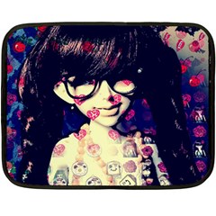 Retro Girl Fleece Blanket (mini) by snowwhitegirl