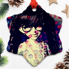 Retro Girl Snowflake Ornament (two Sides) by snowwhitegirl