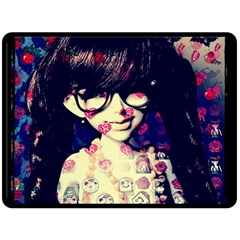 Retro Girl Double Sided Fleece Blanket (large)  by snowwhitegirl