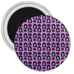 Girl Flower Pattern Lilac 3  Magnets by snowwhitegirl