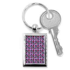 Girl Flower Pattern Lilac Key Chain (rectangle) by snowwhitegirl