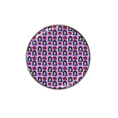 Girl Flower Pattern Lilac Hat Clip Ball Marker by snowwhitegirl