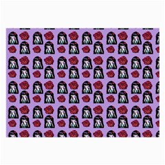 Girl Flower Pattern Lilac Large Glasses Cloth by snowwhitegirl