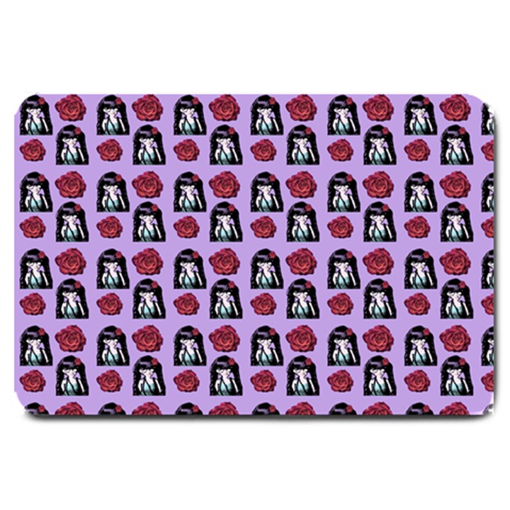 Girl Flower Pattern Lilac Large Doormat 