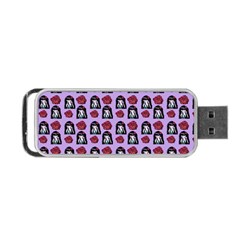 Girl Flower Pattern Lilac Portable Usb Flash (two Sides) by snowwhitegirl