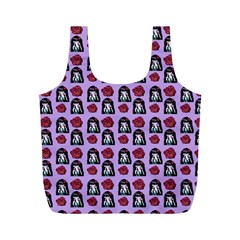 Girl Flower Pattern Lilac Full Print Recycle Bag (m) by snowwhitegirl