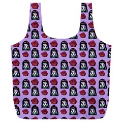 Girl Flower Pattern Lilac Full Print Recycle Bag (xl) by snowwhitegirl