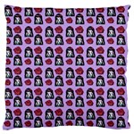 Girl Flower Pattern Lilac Large Flano Cushion Case (Two Sides) Back