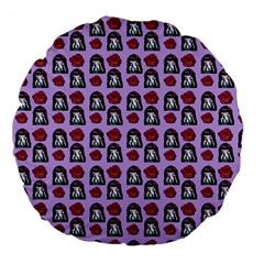 Girl Flower Pattern Lilac Large 18  Premium Flano Round Cushions