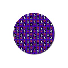 Girl Flower Pattern Royal Blue Magnet 3  (round) by snowwhitegirl