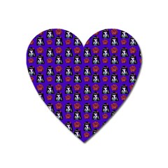 Girl Flower Pattern Royal Blue Heart Magnet by snowwhitegirl