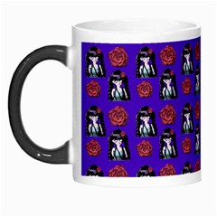 Girl Flower Pattern Royal Blue Morph Mugs by snowwhitegirl