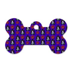 Girl Flower Pattern Royal Blue Dog Tag Bone (two Sides) by snowwhitegirl