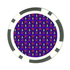 Girl Flower Pattern Royal Blue Poker Chip Card Guard by snowwhitegirl