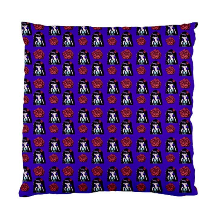 Girl Flower Pattern Royal Blue Standard Cushion Case (One Side)