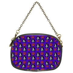 Girl Flower Pattern Royal Blue Chain Purse (two Sides) by snowwhitegirl