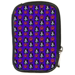 Girl Flower Pattern Royal Blue Compact Camera Leather Case by snowwhitegirl