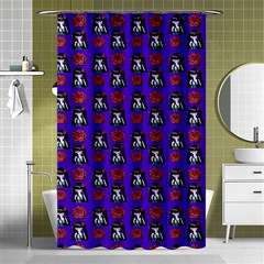 Girl Flower Pattern Royal Blue Shower Curtain 48  X 72  (small)  by snowwhitegirl