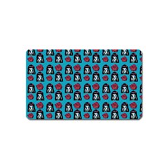 Girl Flower Pattern Blue Magnet (name Card) by snowwhitegirl