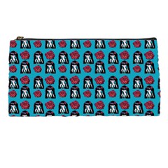 Girl Flower Pattern Blue Pencil Cases by snowwhitegirl