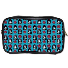 Girl Flower Pattern Blue Toiletries Bag (one Side) by snowwhitegirl