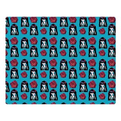 Girl Flower Pattern Blue Double Sided Flano Blanket (large)  by snowwhitegirl