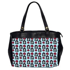 Girl Flower Pattern Light Blue Oversize Office Handbag (2 Sides) by snowwhitegirl