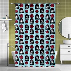 Girl Flower Pattern Light Blue Shower Curtain 48  X 72  (small)  by snowwhitegirl