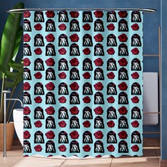 Girl Flower Pattern Light Blue Shower Curtain 60  X 72  (medium)  by snowwhitegirl