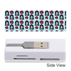 Girl Flower Pattern Light Blue Memory Card Reader (stick) by snowwhitegirl