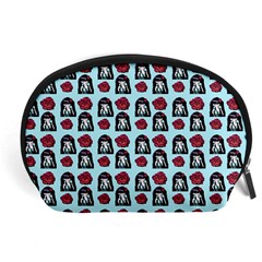 Girl Flower Pattern Light Blue Accessory Pouch (large) by snowwhitegirl