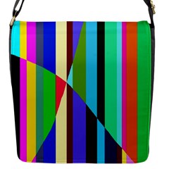 Stripes Interrupted Flap Closure Messenger Bag (s) by bloomingvinedesign