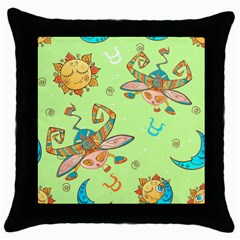 Bull Zodiac Sign Pattern Throw Pillow Case (black)