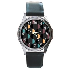 Abstract Background Modern Design Round Metal Watch by Wegoenart