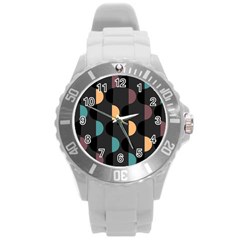 Abstract Background Modern Design Round Plastic Sport Watch (l) by Wegoenart